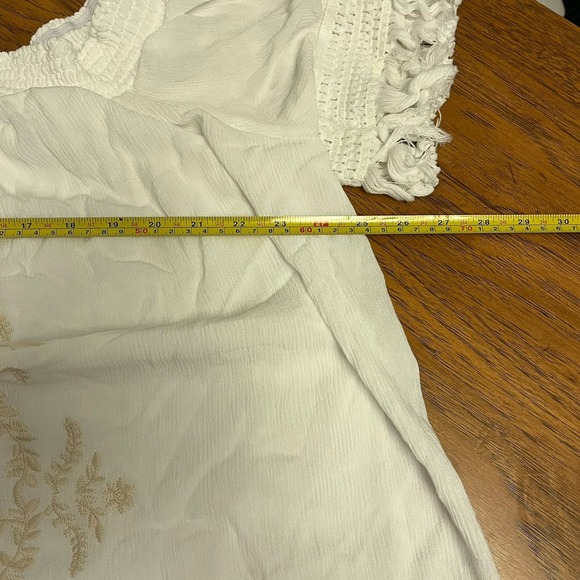 Rewind Boho Embroidered Kimono Cover Up Womens‎ XL Ivory Tassel Rayon Dress - Picture 5 of 7